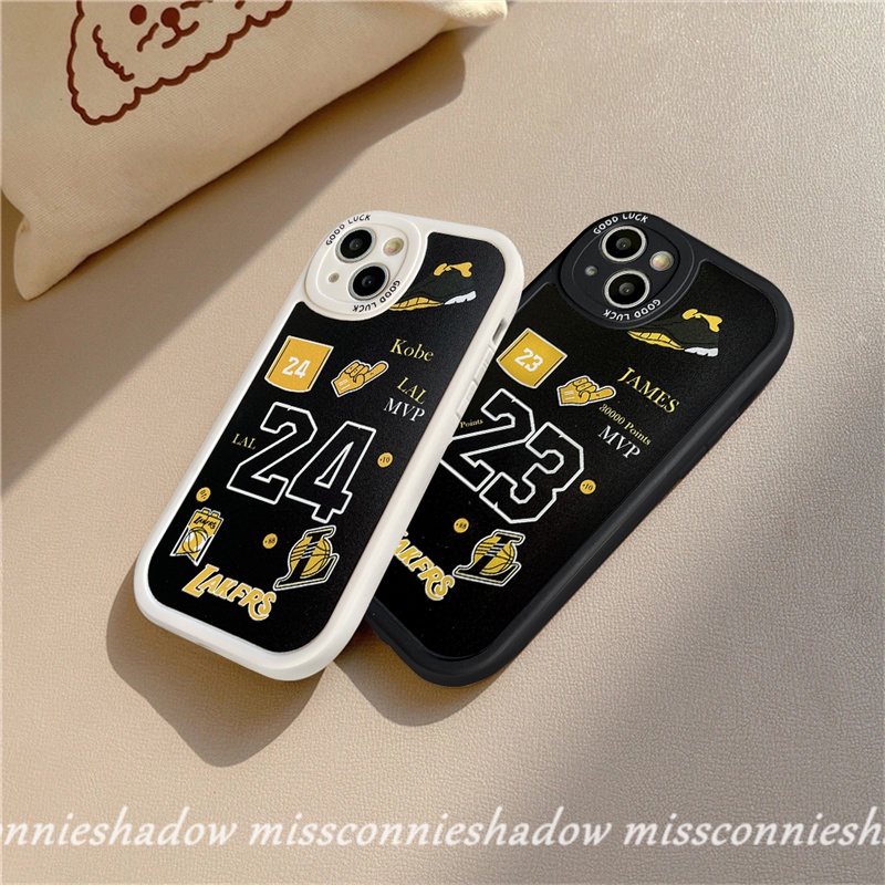 IPHONE Case NBA Cocok Untuk Iphone7 8 Plus 11 12 Pro Max6 6S Plus XR X XS Max 14 13 Pro Max SE 2020 NBA Lakers Kobe James No.23 No.24 Soft TPU Couple Phone Case