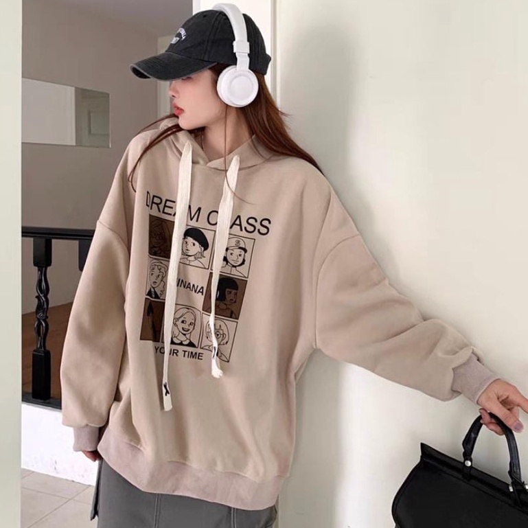 Sweater Hoodie Pria Wanita DREAM CLASS Jacket Oversize Oufit Daily Kasual Ala Korean Kekinian