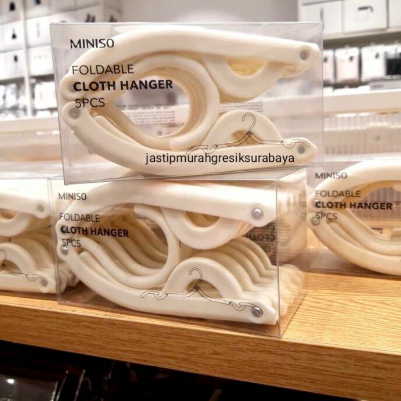 ( PROMO MINISO ) FOLDABLE CLOTH HANGER MINISO HANGER FOLDABLE MINISO HANGER LIPAT MINISO