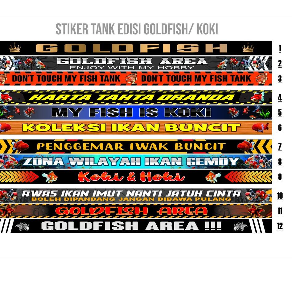 √ (Bisa Request Edisi Ikan Koki) Stiker aquarium setiker aquarium stiker tank stiker iwak galak stik