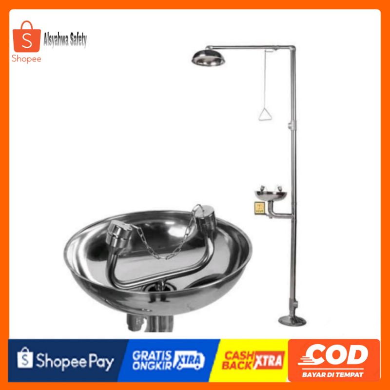 Emergency Shower Unicare / Eyewash Unicare Bahan Stainless Steel
