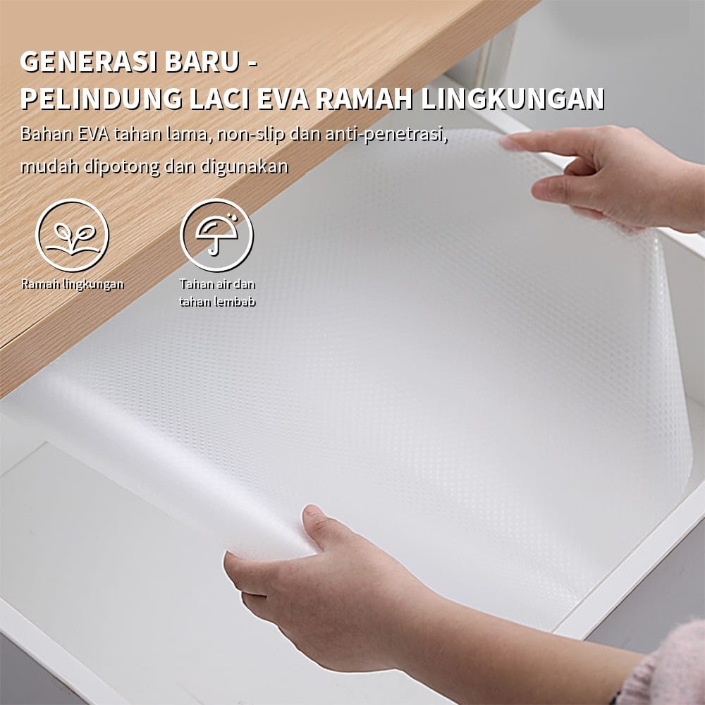 Alas EVA transparan anti slip anti air Alas meja makan laci lemari kabinet baju dapur kulkas serbagu