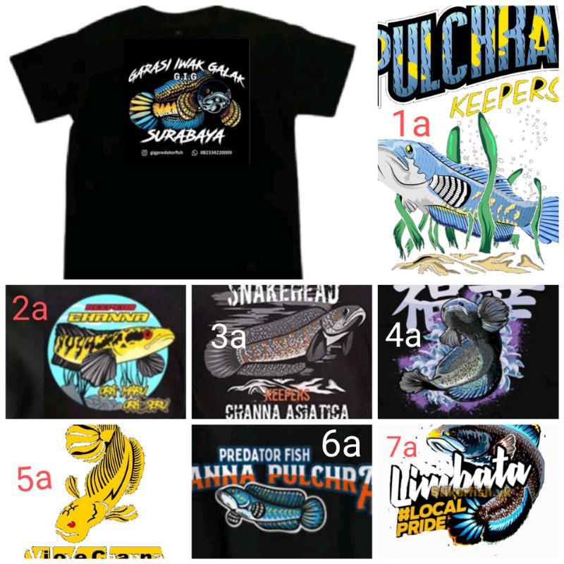 baju kaos atasan ,/kaos anak keren trendi/ motip chana limbata  ikan predator bisa reques gambar pot