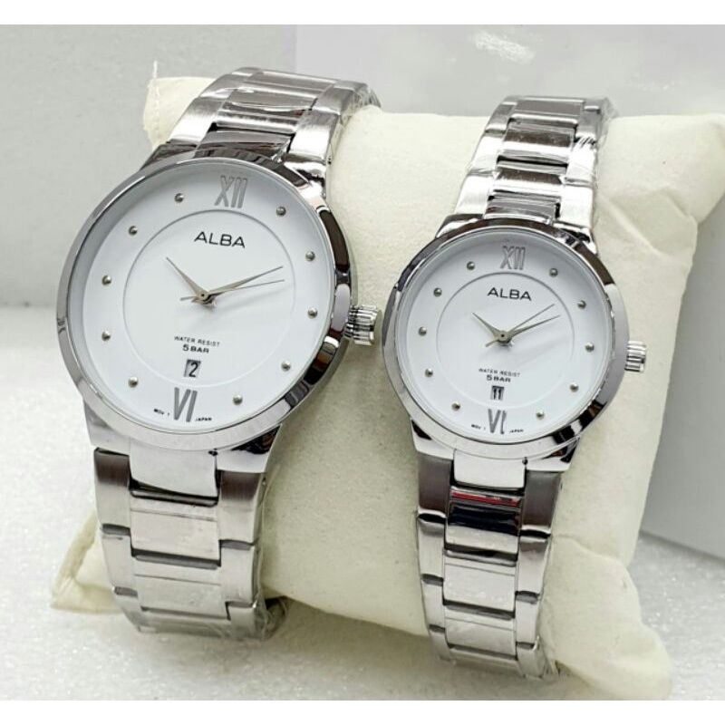 HARGA TERMURAH | Jam Tangan Alba Couple Rantai Anti Air | Jam Tangan pria wanita model Lawas / Promo murah bisa satuan Free Bok