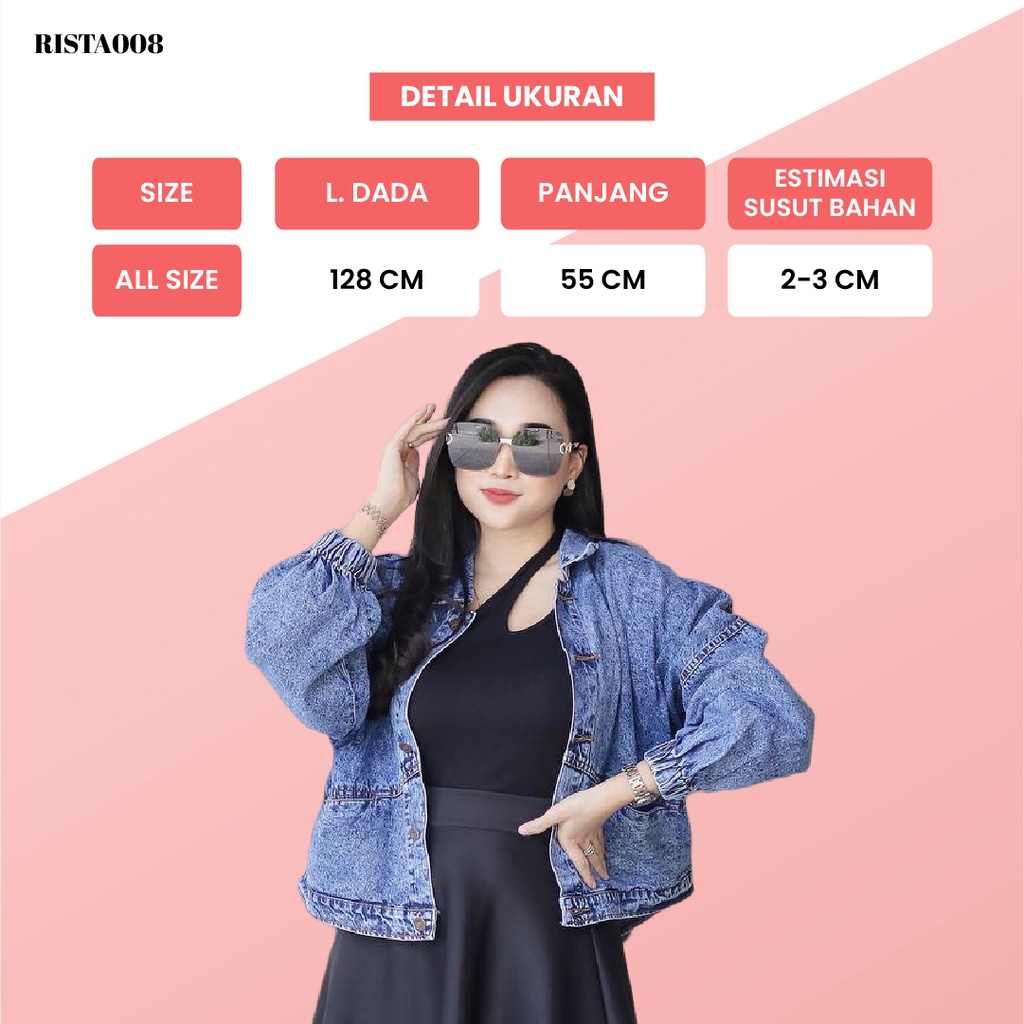 Elea Jacket Jeans Jaket Outer Atasan Wanita Outfit Remaja Ootd Hijab Kekinian Terlaris Termurah