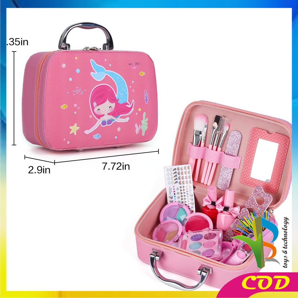 RB-M282 Mainan Make Up Anak Perempuan Alat Dandan Pretend Play Makeup Set Kosmetik Anak / Mainan Make Up Koper Tas Mermaid Alat Rias Anak