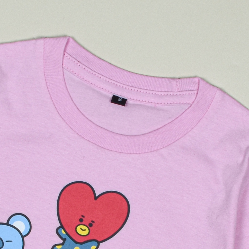 Baju kaos atasan anak perempuan distro premium terbaru dan terlaris usia 1 sampai 12 tahun gambar karakter unicorn, bts, dino, owl, pinguin, ice cream