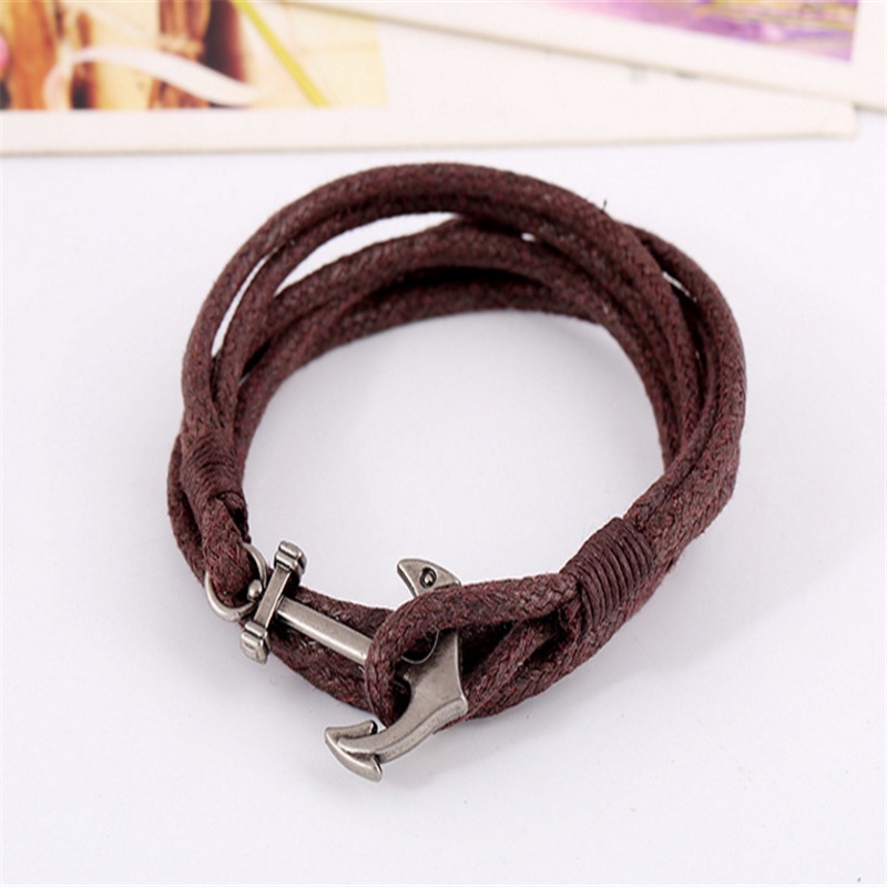 [Z H Jewelry] Gelang Tangan Stainless Steel Multi-Lapisan Kulit Fashion Pria/Aksesoris Perhiasan Pesta