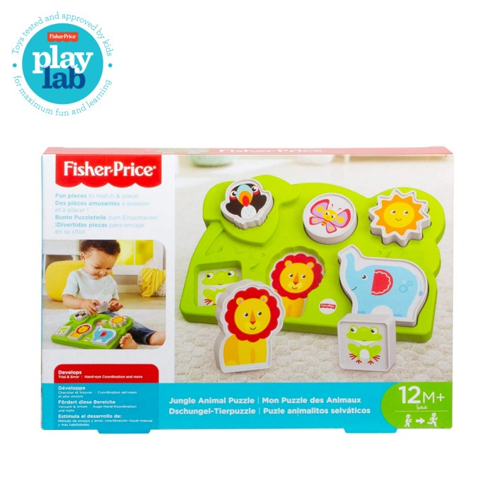 Fisher Price Jungle Animal Puzzle - Mainan Balok Susun Edukasi Anak