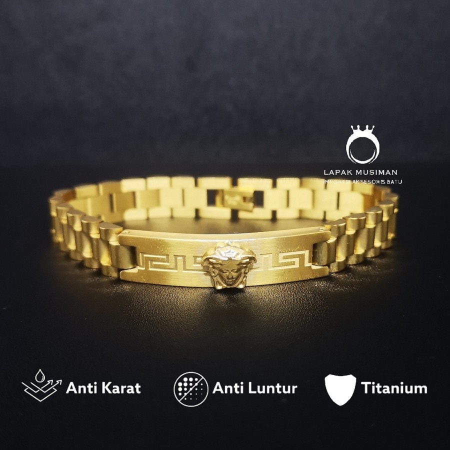 [Bayar Di Tempat] Gelang Pria Titanium Anti Karat Model Keren Anti Karat Kualitas Super