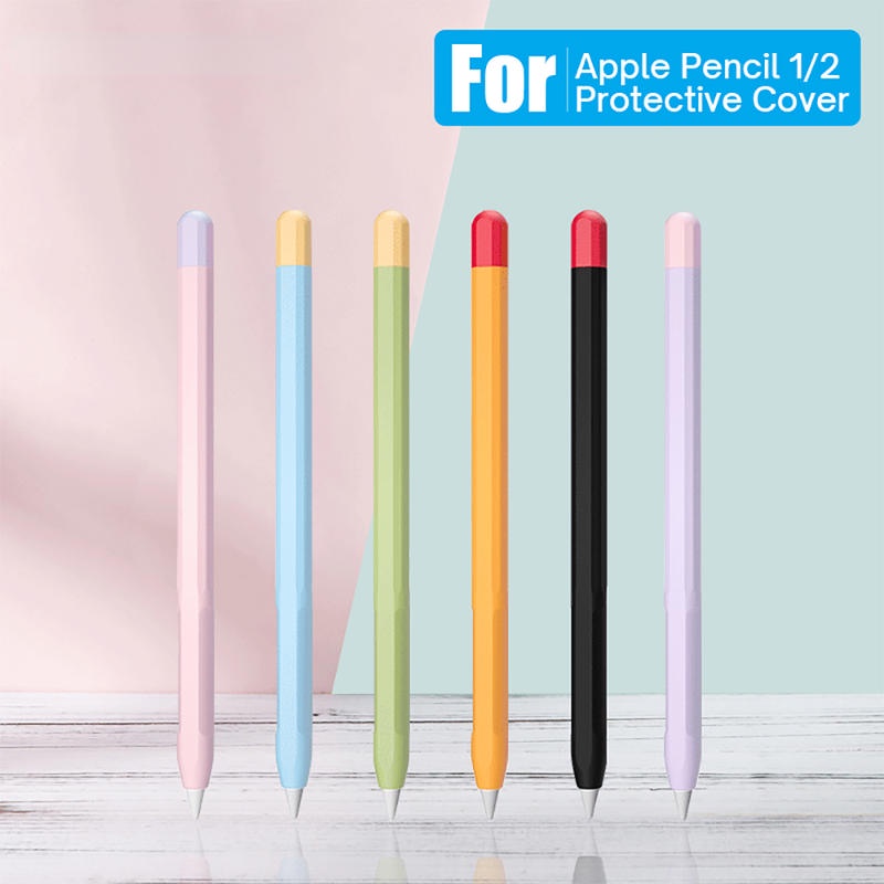 Silikon Lembut Untuk Apple Pencil1 2 Case Colorful Stylus Cover Pelindung Untuk Apple Pencil 1st 2nd Generation Cover iPad Aksesoris