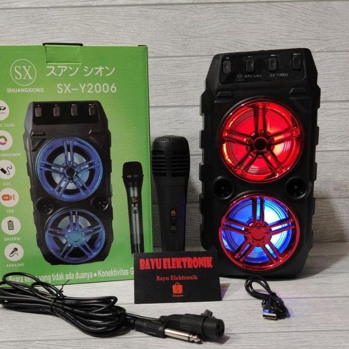 WWA166 Speaker Bluetooth Portable SX-Y2006 Gratis Microphone Karoke Super Bass /Salon Aktif Bluetoot