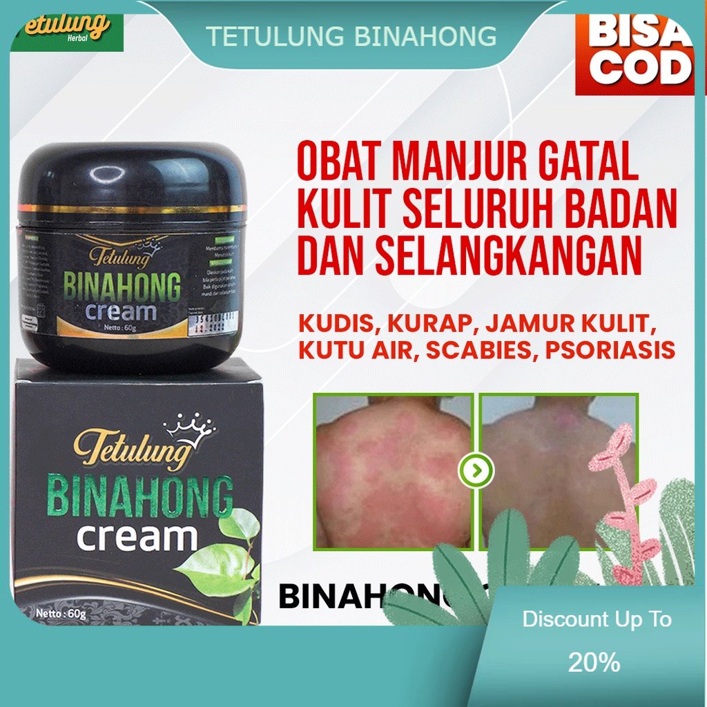 Salep Obat Gatal Binahong - Salep Ampuh Menghilangkan Rasa Gatal Pada Kulit 60Gr