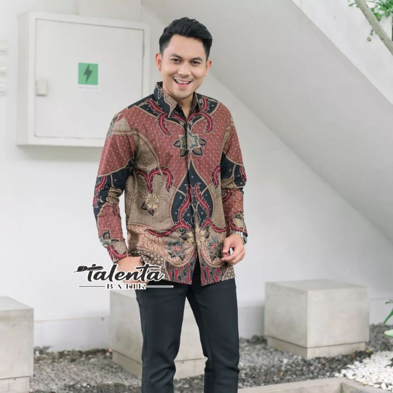 Baju Kemeja Batik Pria Lengan Panjang Pendek Modern Pesta Kantoran G15