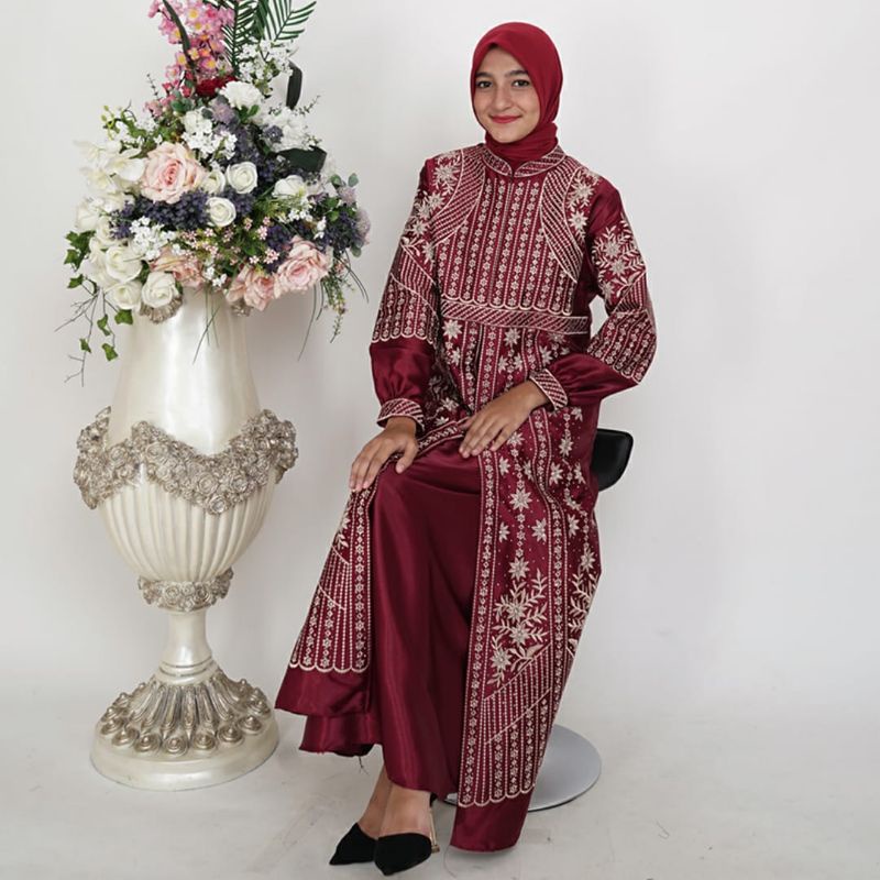 Abaya Ketupat Bordir Full Original Butik