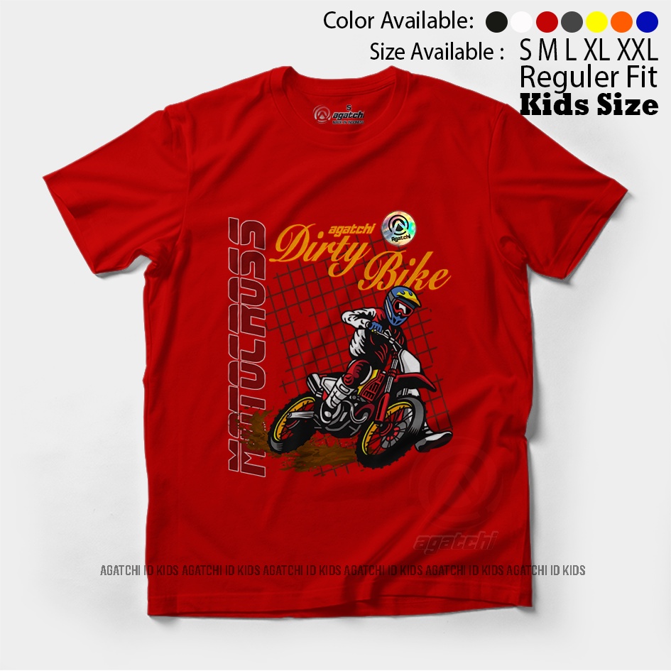 Baju Kaos Atasan Anak Laki - Laki Agatchi Motif Motorcross V2