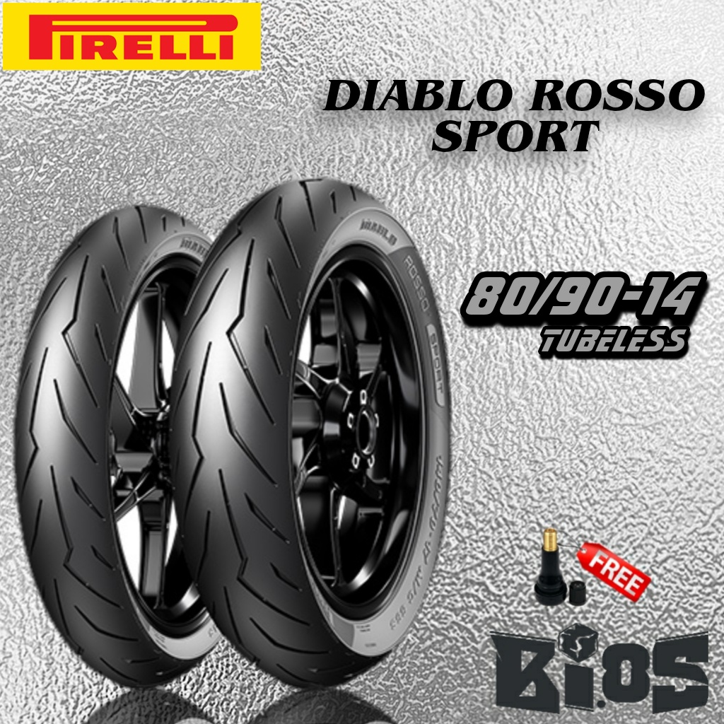 BAN PIRELLI DIABLO ROSSO SPORT TUBLESS RING 14 UKURAN 70/90-14 | 80/80-14 | 80/90-14 | 90/80-14 | 90/90-14 | 100/80-14 BAN MATIC RACING SOFTCOMPOUND BEAT VARIO MIO PCX LEXY NEX SPORTY