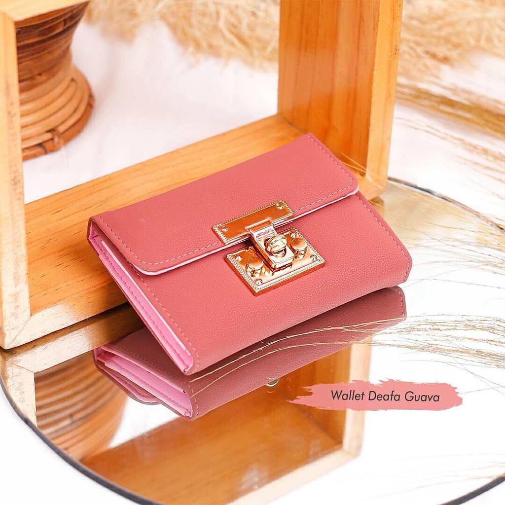 Dompet Lipat Wanita Murah Warna Abu Mustard Wallet Kekinian Bahan Premium Deafa Guava