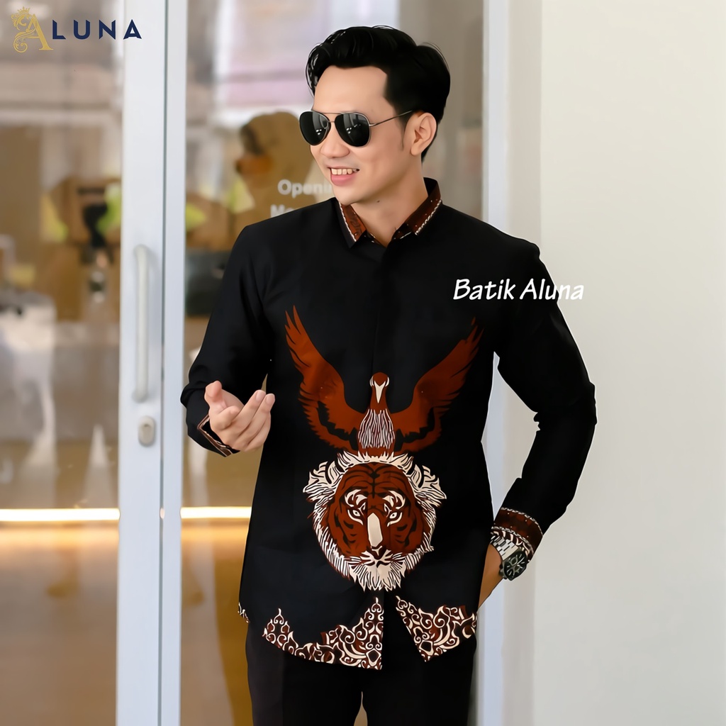 Baju Kemeja Batik Pria Cowok Lengan Panjang Slimfit Atasan Batik Premium Pria Cowok Batik Pekalongan Kekinian Original Modern Seragam Kantor Jumbo SBA 09