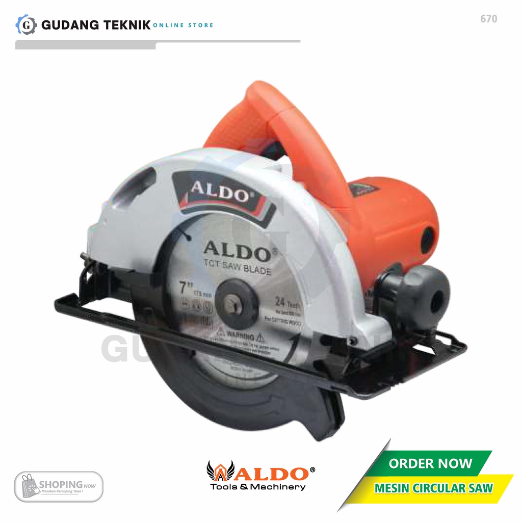 Mesin Gergaji Kayu Circular Saw 800W ALDO 670 / Mesin Gergaji Circle 185mm ALDO - Mesin Circular Saw Wood ALDO