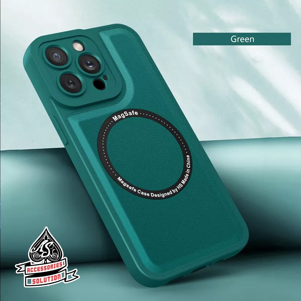 CASE MAGSAFE LEATHER WIRELESS CHARGING CASING HP FOR IPHONE 13 14 PRO MAX 13 MINI 14 PLUS HARDCASE