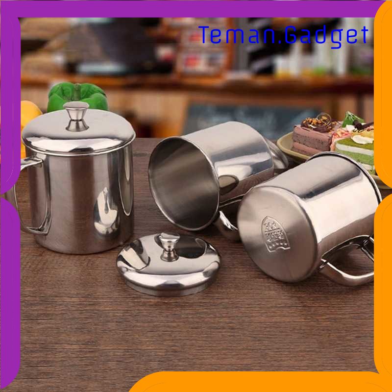 TG - DPR TTLIFE Gelas Kopi Teh Bir Model Tutup Mug Cangkir Stainless 450ml - B45