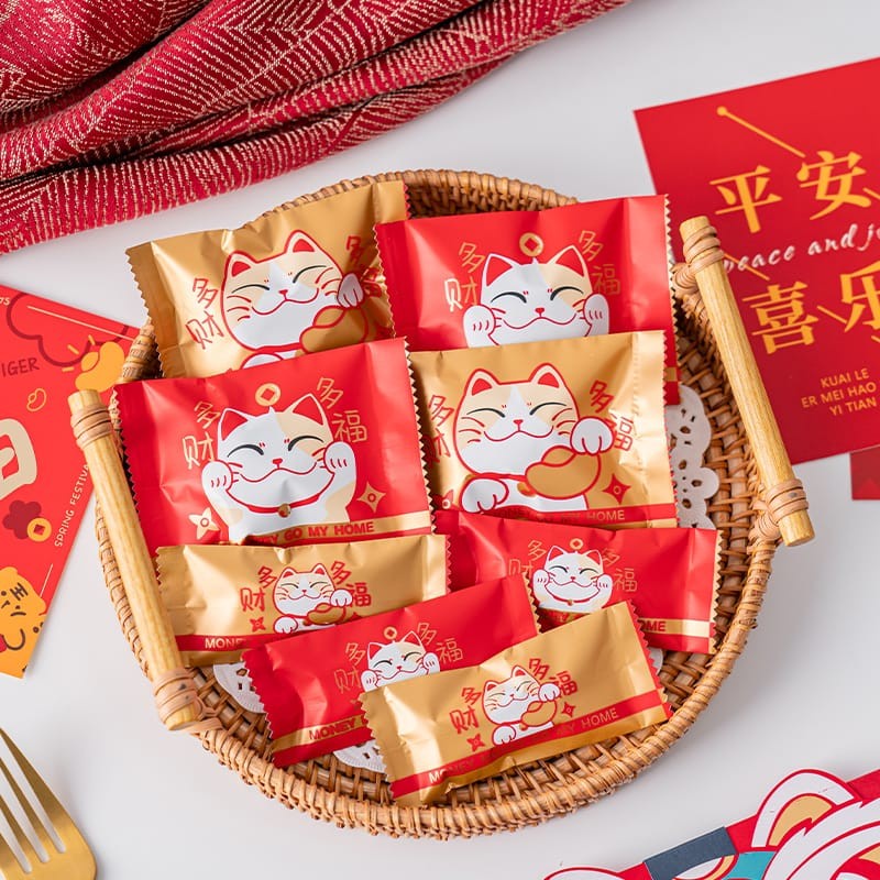 PLASTIK SEALER COOKIES NOUGAT/PACKAGING SINCIA IMLEK lUCKY CAT P-CNY07