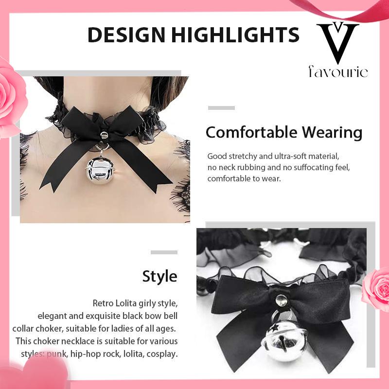 CODChoker Renda Kalung Lonceng Besar Fashion Korea Cosplay Gaya Aksesoris Wanita-FA