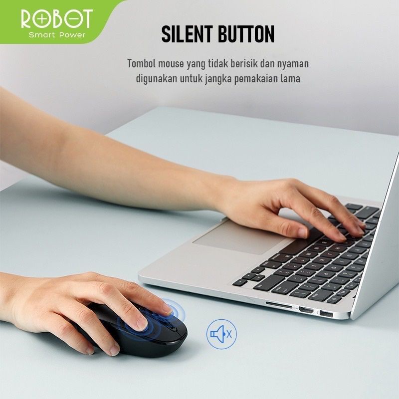 Robot Mouse M360 Mouse USB 2.4G Wireless &amp; Bluetooth 5.0 Dual Mode Connection Wireless Silent Click 18000 DPI Garansi Original Resmi