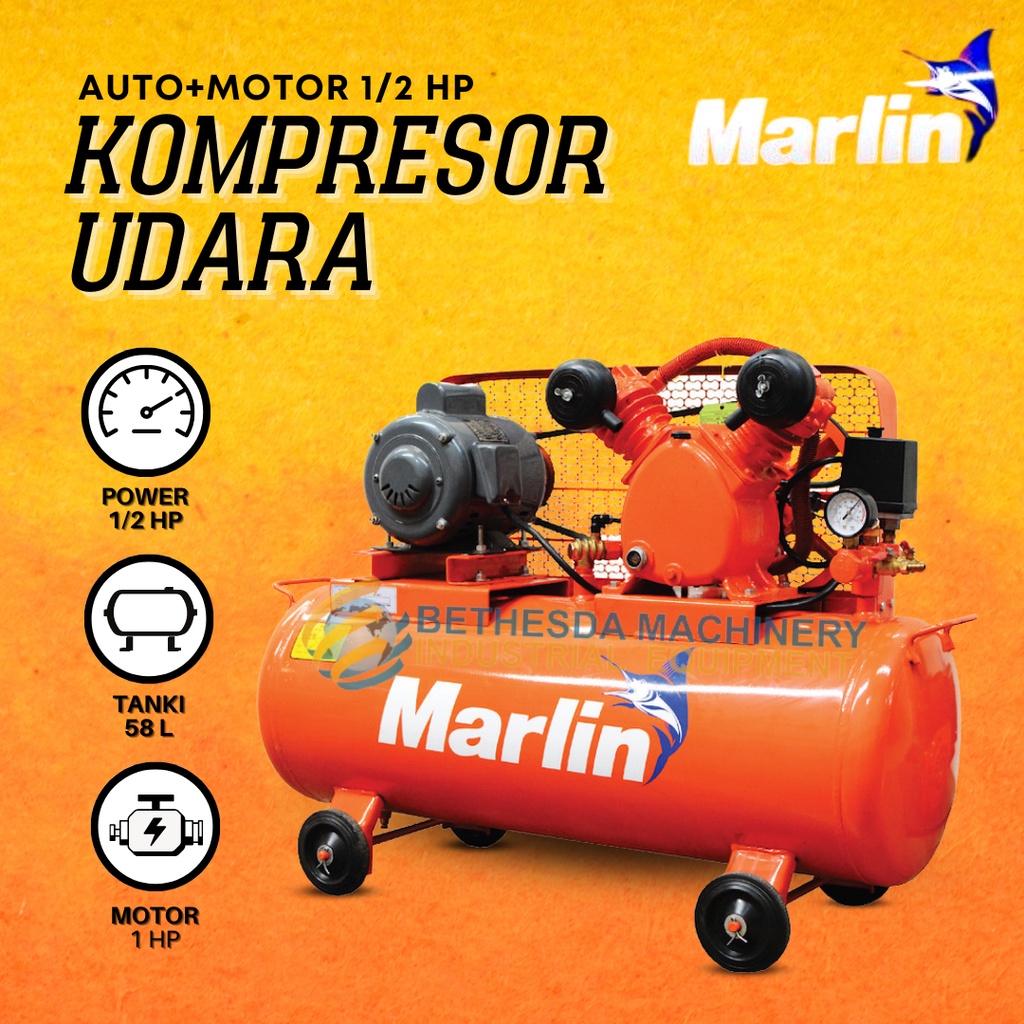 Compressor Shark 1/2 HP Kompresor Angin 1 per 2 HP motor listrik
