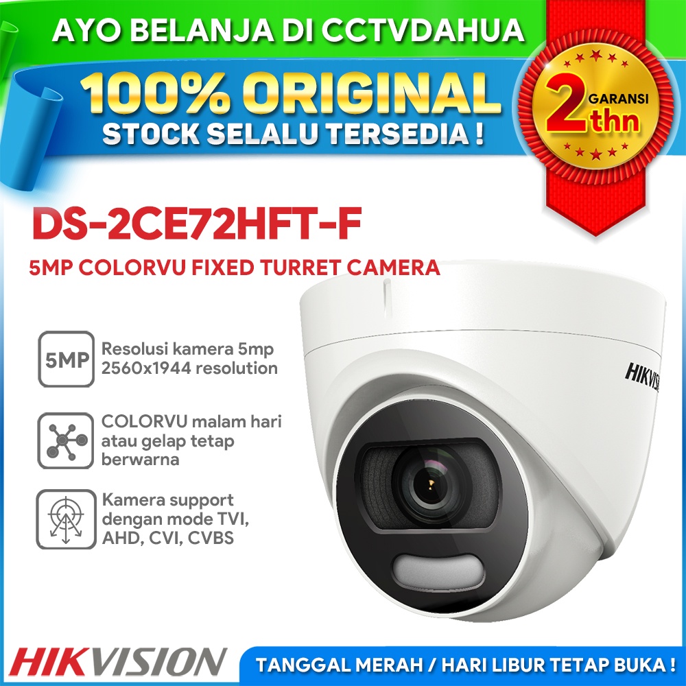 HIKVISION DS-2CE72HFT-F Hikvision 5MP ColorVu Turret HDTVI Camera