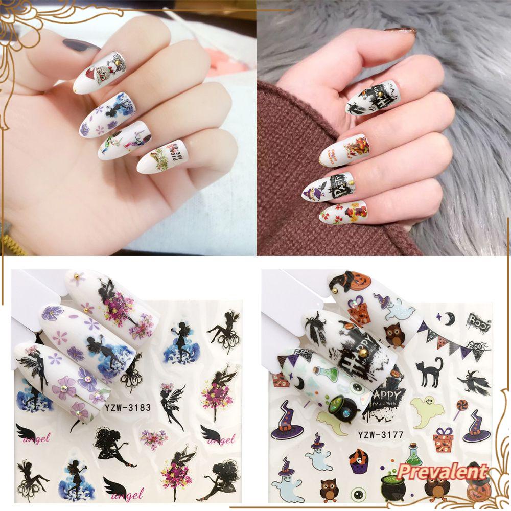 Preva Stiker Nail Art Kuku Kecantikan DIY Natal Musim Gugur Halloween Manicure Decals