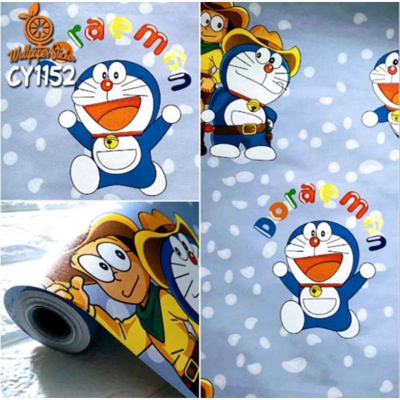 Wallpaper dinding 45cm x 10m karakter Doraemon dan nobita cy1152