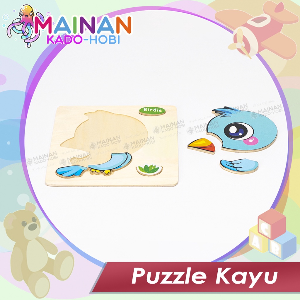 MAINAN KADO ULANG TAHUN ANAK PAPAN PUZZLE KAYU KARAKTER BIRD