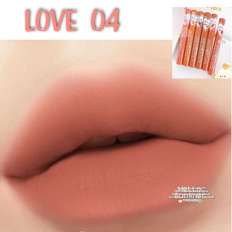 LIPSTIK WATERPROOF - LIPGLOS - LIPSTIK TAHAN LAMA DAN RINGAN - LML 1044-Love 04