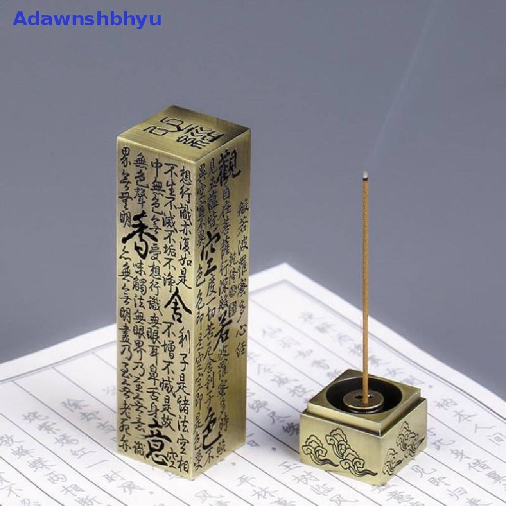 Adhyu Heart Sutra Alloy Buddhist Incense Stick Holder Pembakaran Joss Insence Box Burner ID