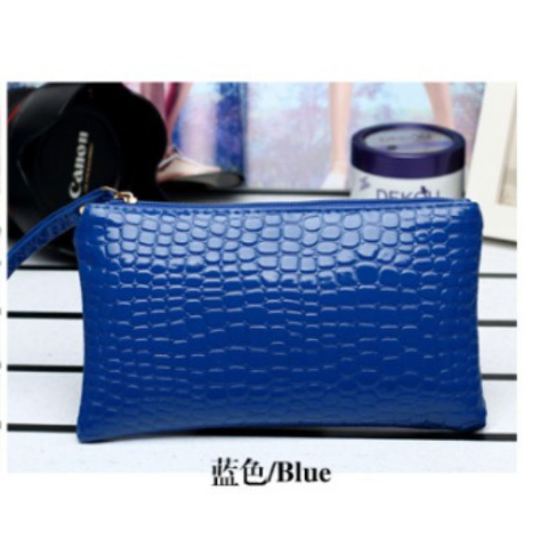 Pouch Serbaguna Bahan Croco Pouch HP Koin Kosmetik