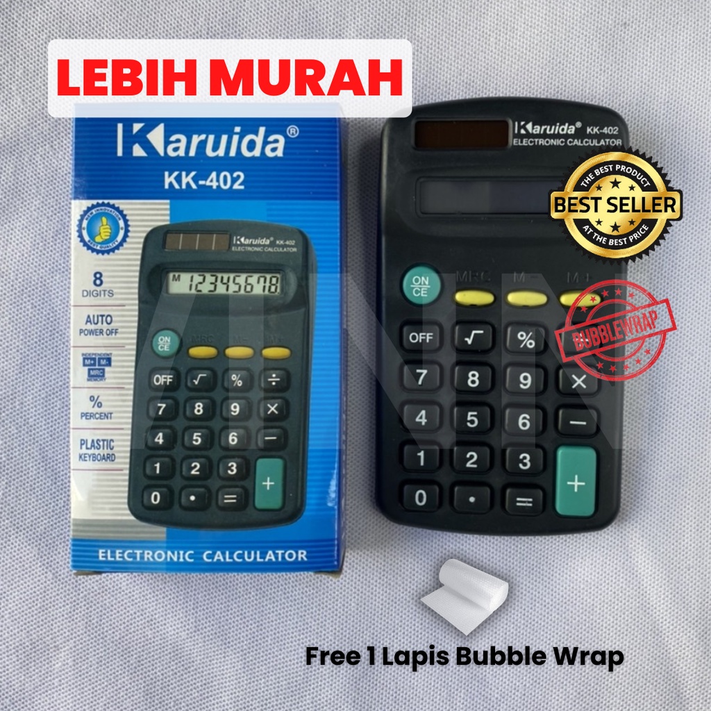 Kalkulator Persen KARUIDA KK-402 8 Digit Murah - Kalkulator Sekolah Saku Kecil - Kalkulator Praktis - Kalkulator Mini - Kalkulator Matematika