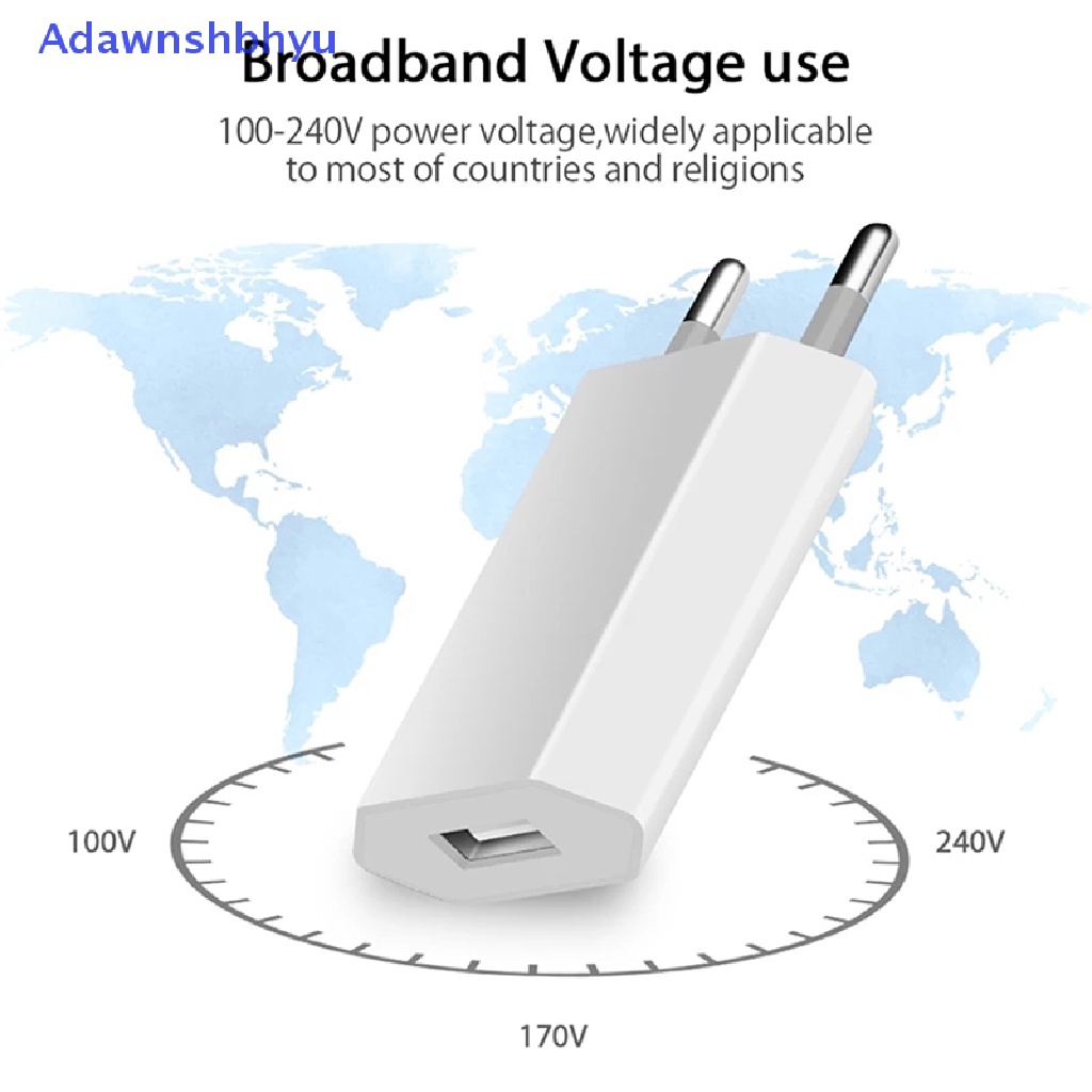 Adhyu charger Telepon USB Eropa EU Plug USB AC Travel Wall Charging Power Adapter ID