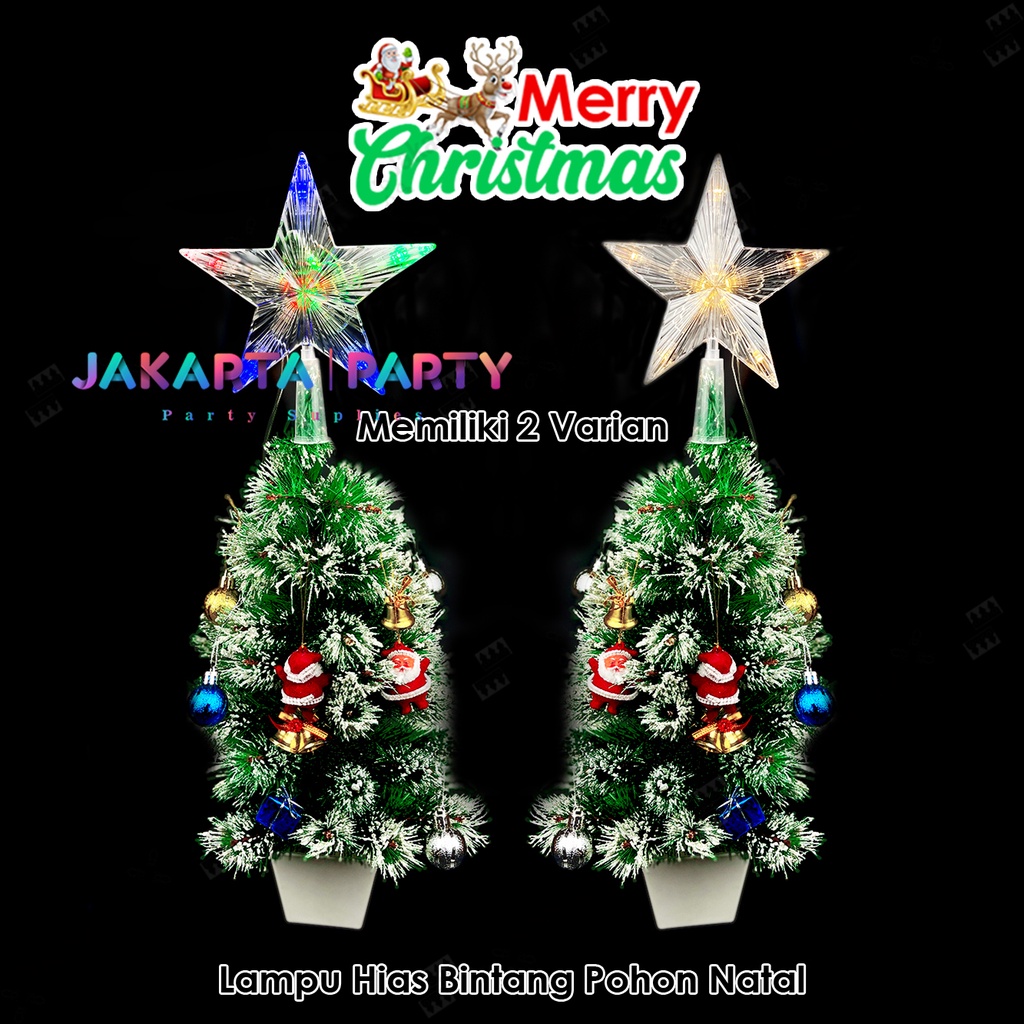 Bintang Pohon Natal LED Warm White / Hiasan Natal Christmas Star Light