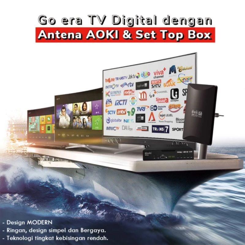 Aoki Antena TV Digital Dalam + Luar / Indoor + Outdoor HDTV AT-5000