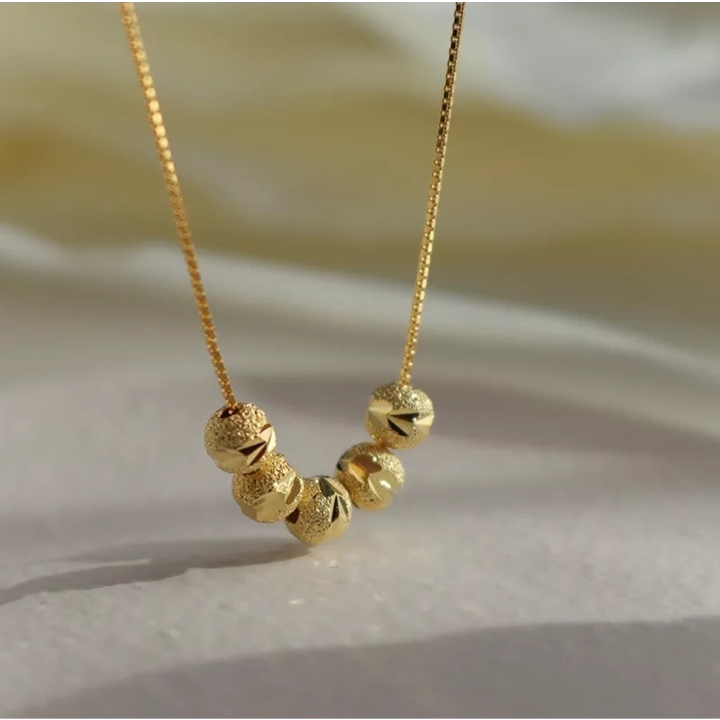 Kalung Rantai Tulang Selangka Liontin 5 Biji Lada Motif