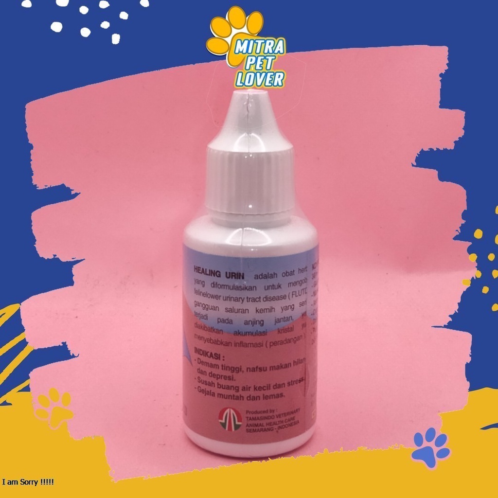 FORMULASI OBATI SALURAN KEMIH ANJING - HEALING URINE DOG DROP 30ML- OBAT RADANG INFEKSI URINARY TRACK MUNTAH - MURAH ASLI GARANSI KUALITAS ORIGINAL - PET ANIMAL HEALTHCARE &amp; VETERINARY TAMASINDO OBAT KESEHATAN &amp;  VITAMIN TERNAK HEWAN  MITRAPETLOVER