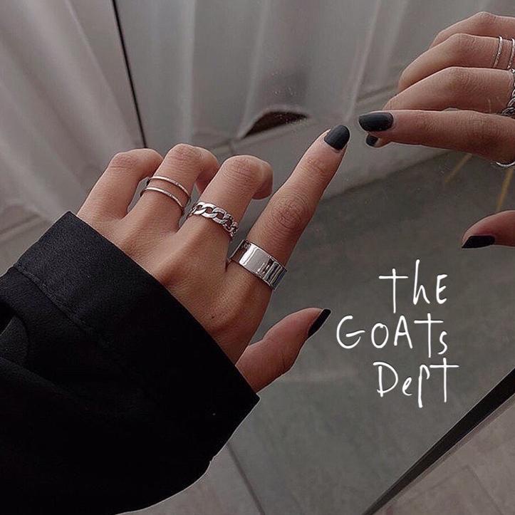 NEW  3.3 The Goats Dept - (Original) Hat Topi Triple Chain Ring Set Original / Cincin Set Unisex Per