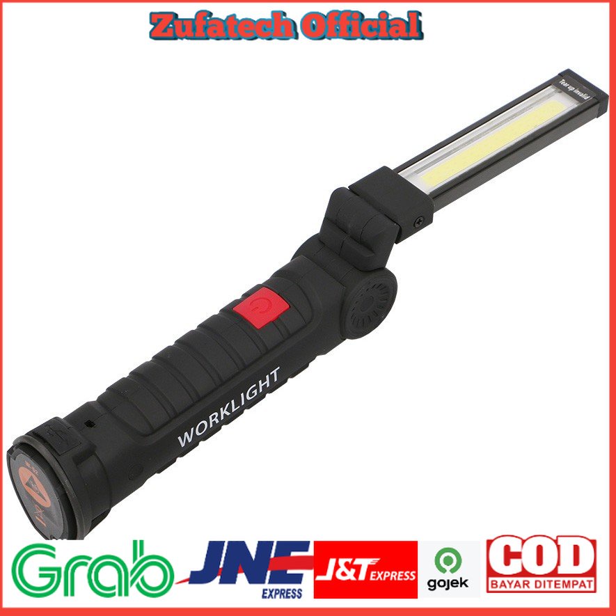 TaffLED Worklight Senter COB Magnetic Flashlight LED 2000 Lumens - 175A - Black