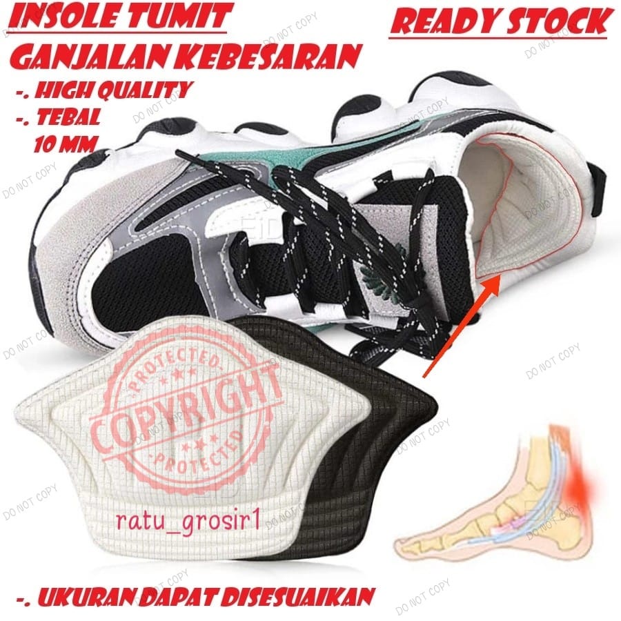 Bantalan Ganjelan Sepatu Sneakers Kebesaran Insole Ganjalan Tumit Anti Lecet