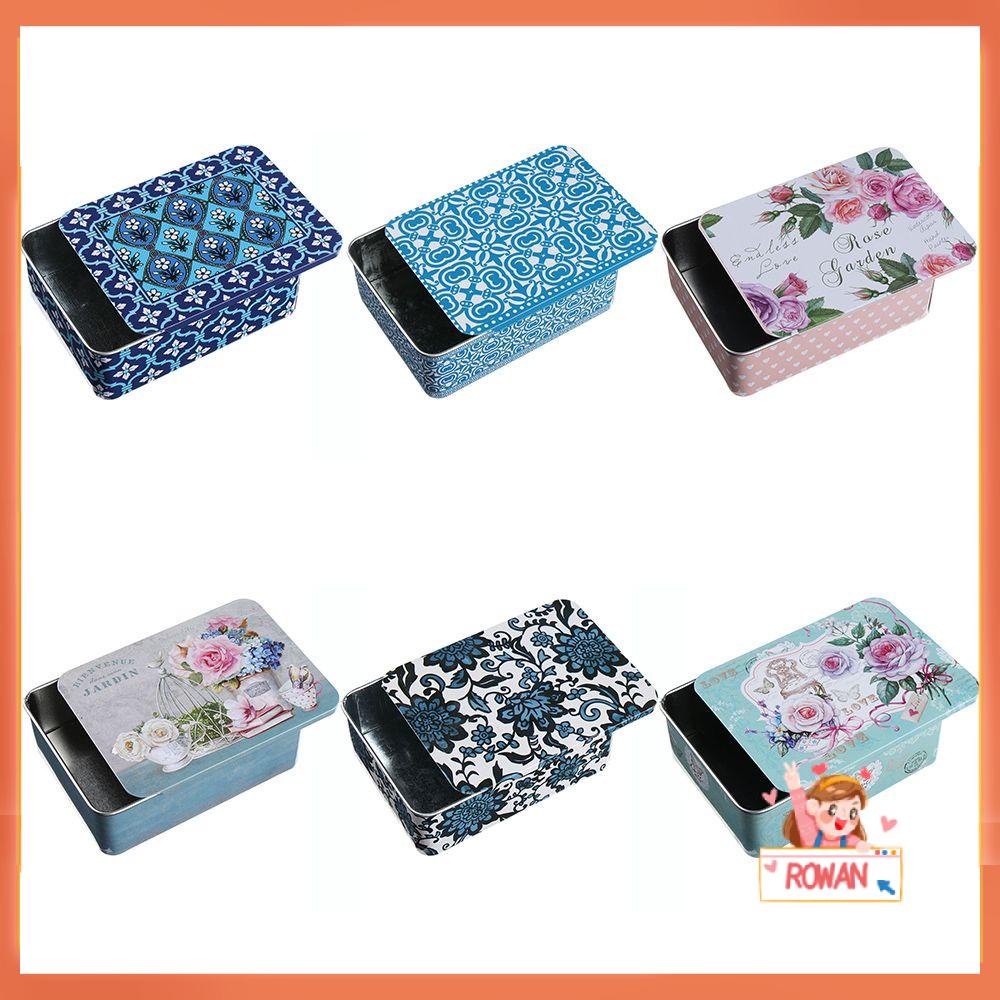 R-flower Push-Pull Box Besi Persegi Panjang Organizer Kosmetik Wadah Perhiasan Kecil Pill Cases