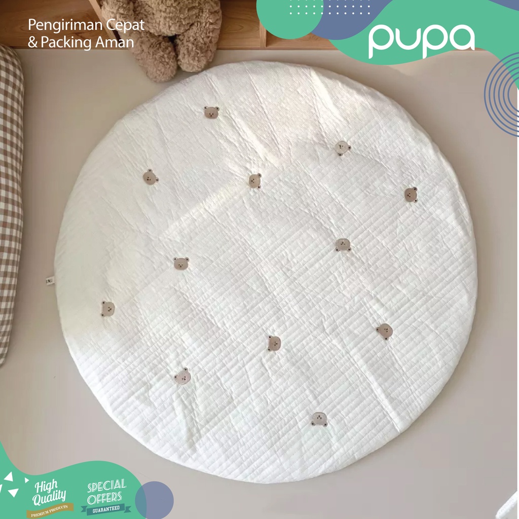 Baby Mattress Play Mat Embroidery Bear Playmat Matras Karpet Bayi 88CM