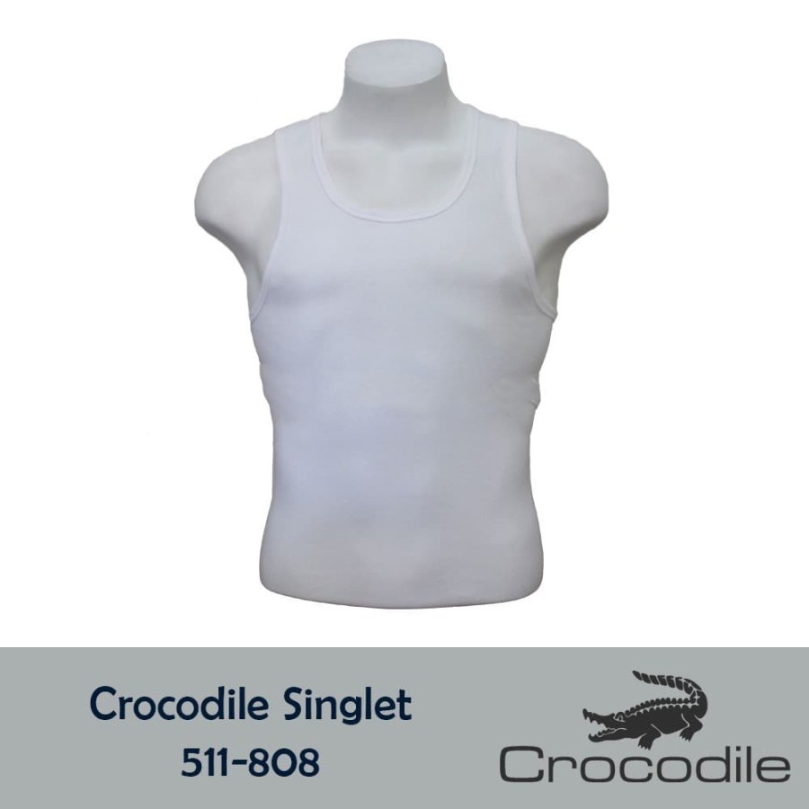 1 Pcs Kaos Singlet Crocodile 511 808 - Kaos Singlet Polos Pria - Kerah U