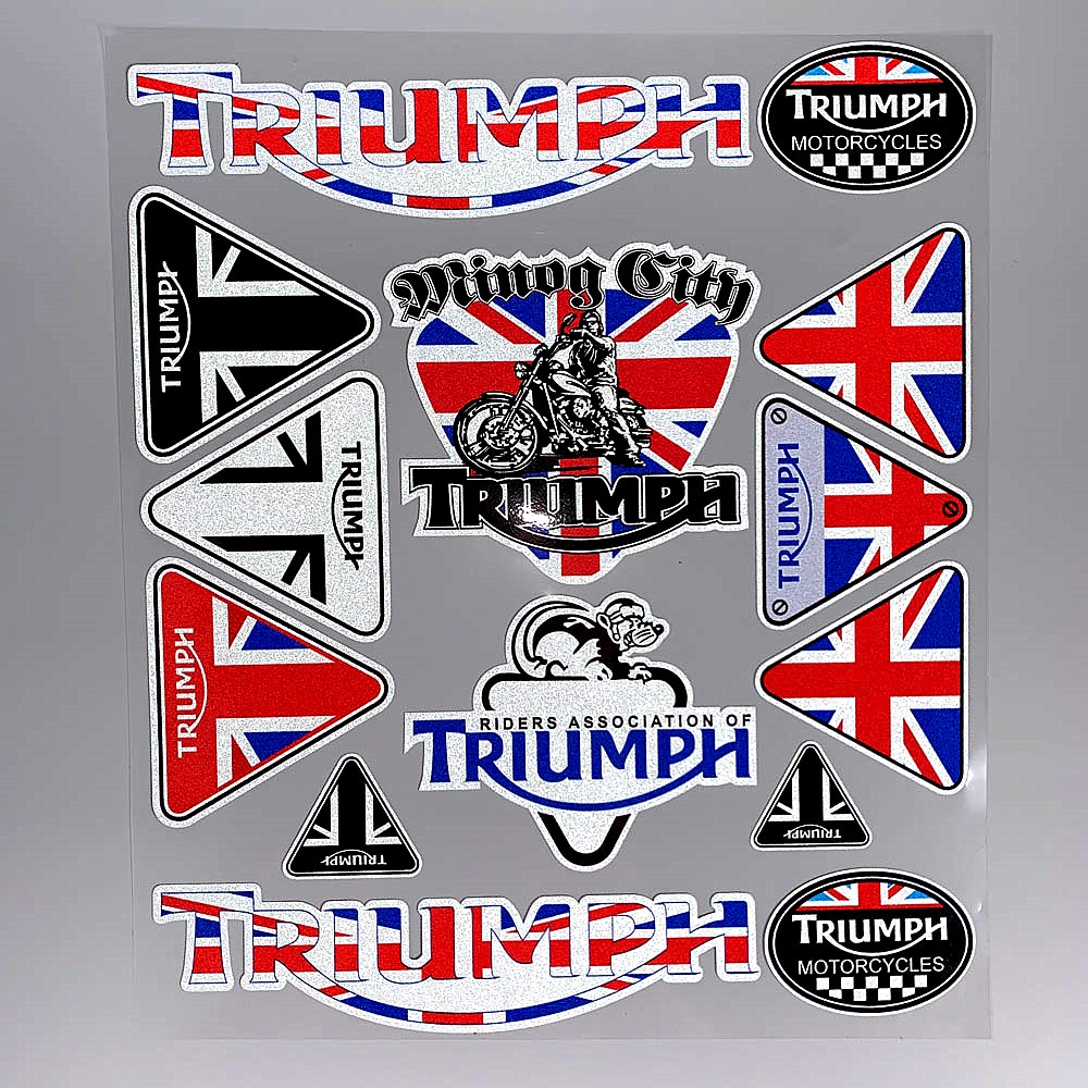 Triumph Stiker Motor Emblem Stiker Decal 3D Tank Wheel Logo Lem Lembut Reflektif RIUMPH&quot; Decal Untuk Daytona600/650/765/675